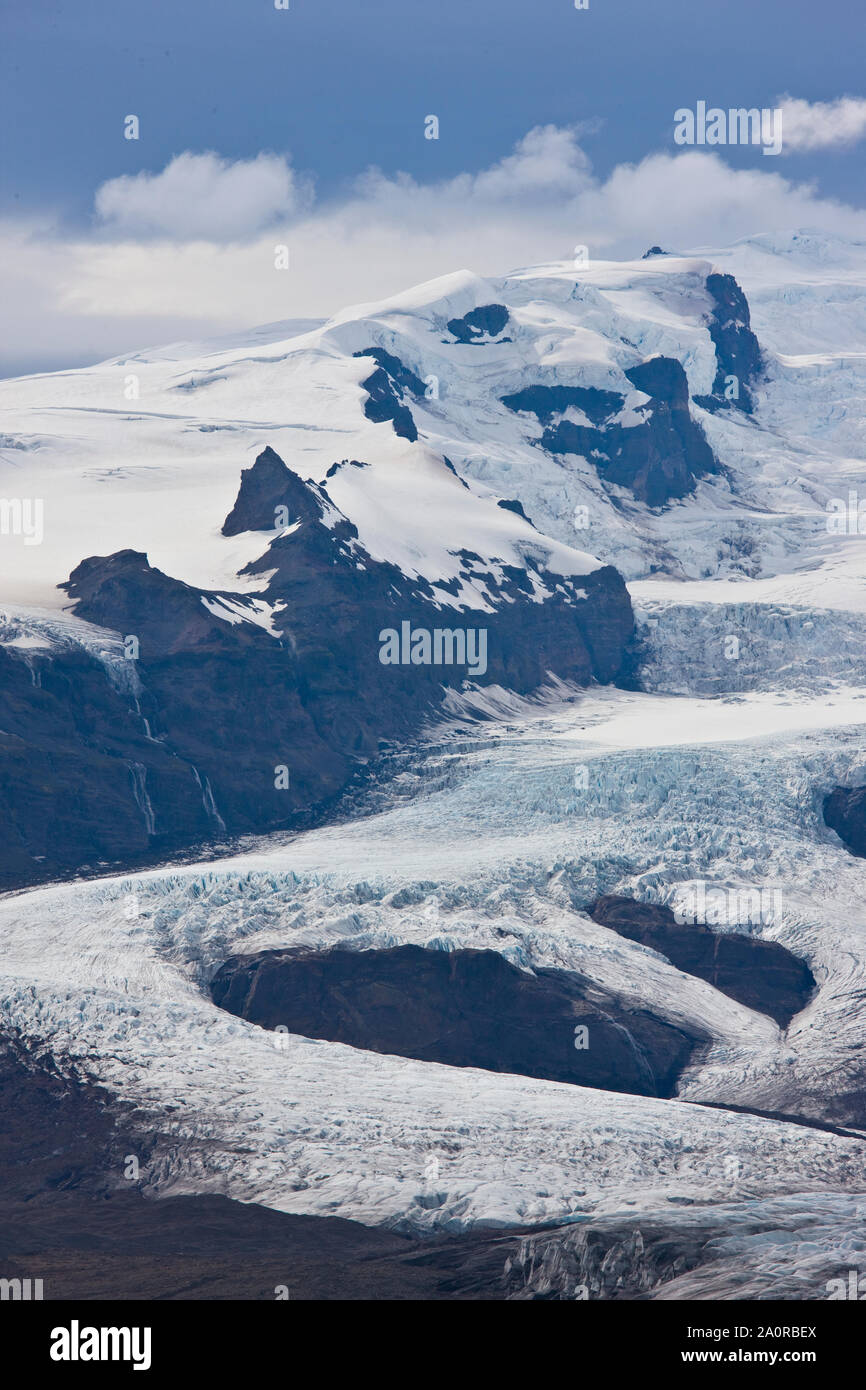 Lengua glaciar Fallsjökull, Glaciar Vatnajökull, Islandia Stock Photo