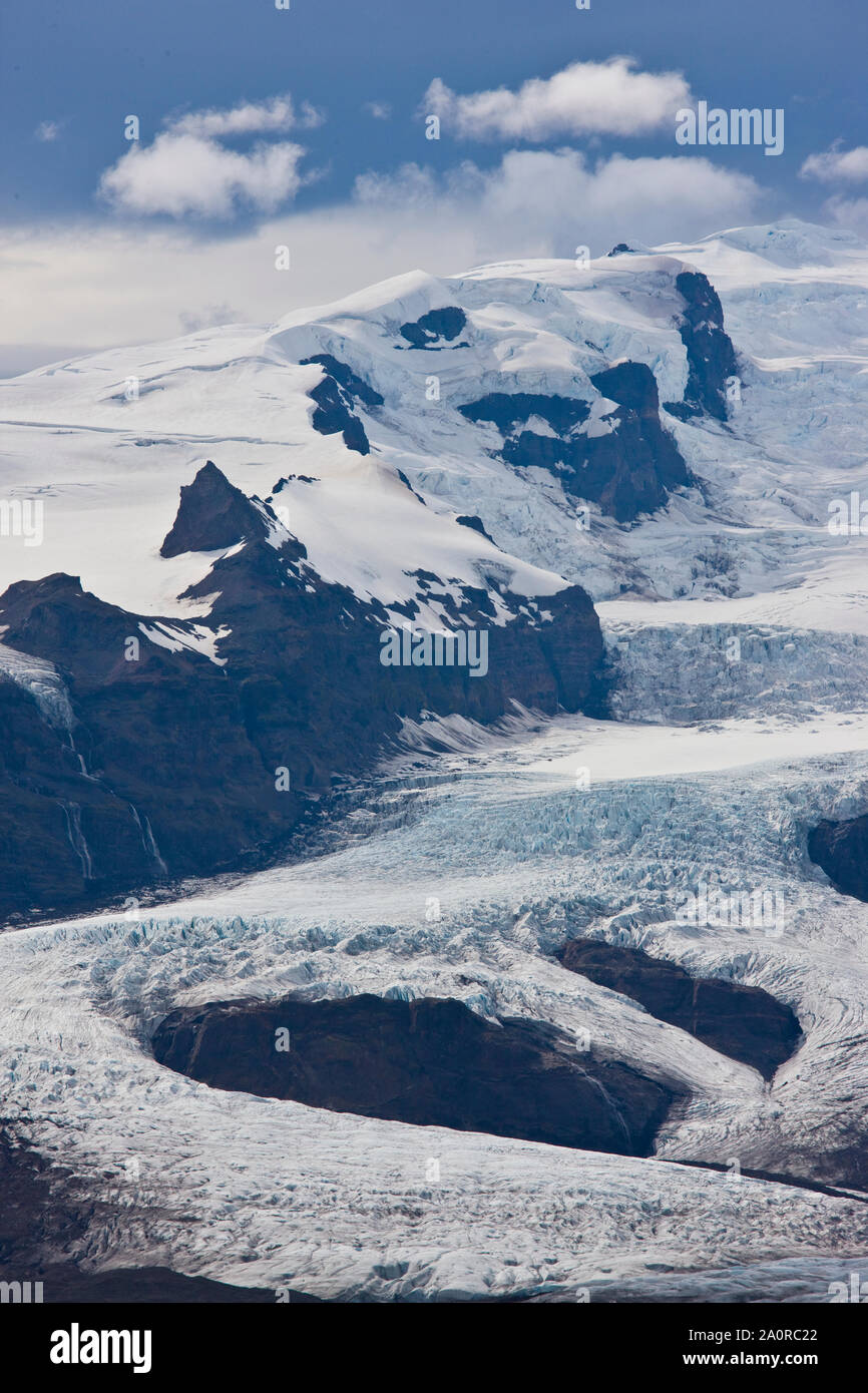 Lengua glaciar Fallsjökull, Glaciar Vatnajökull, Islandia Stock Photo
