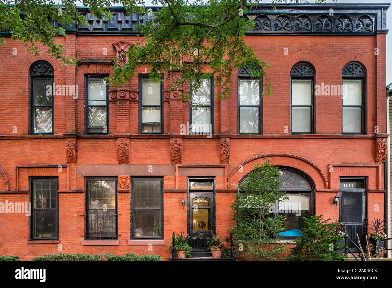 Ann Halsted Rowhouses in the Lincoln Park neighborhood, designed by Louis Sullivan Stock Photo