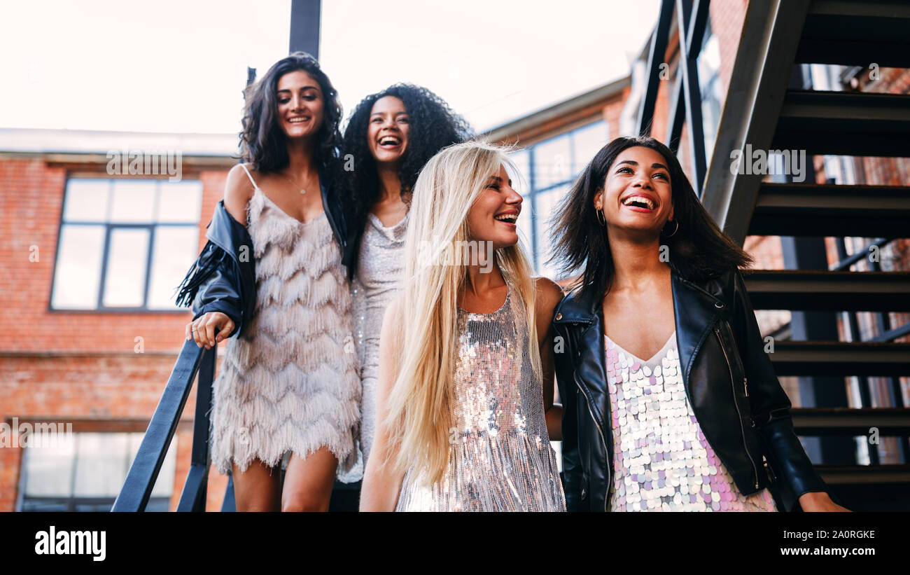 Happy women hugging each other hi-res stock photography and images - Alamy