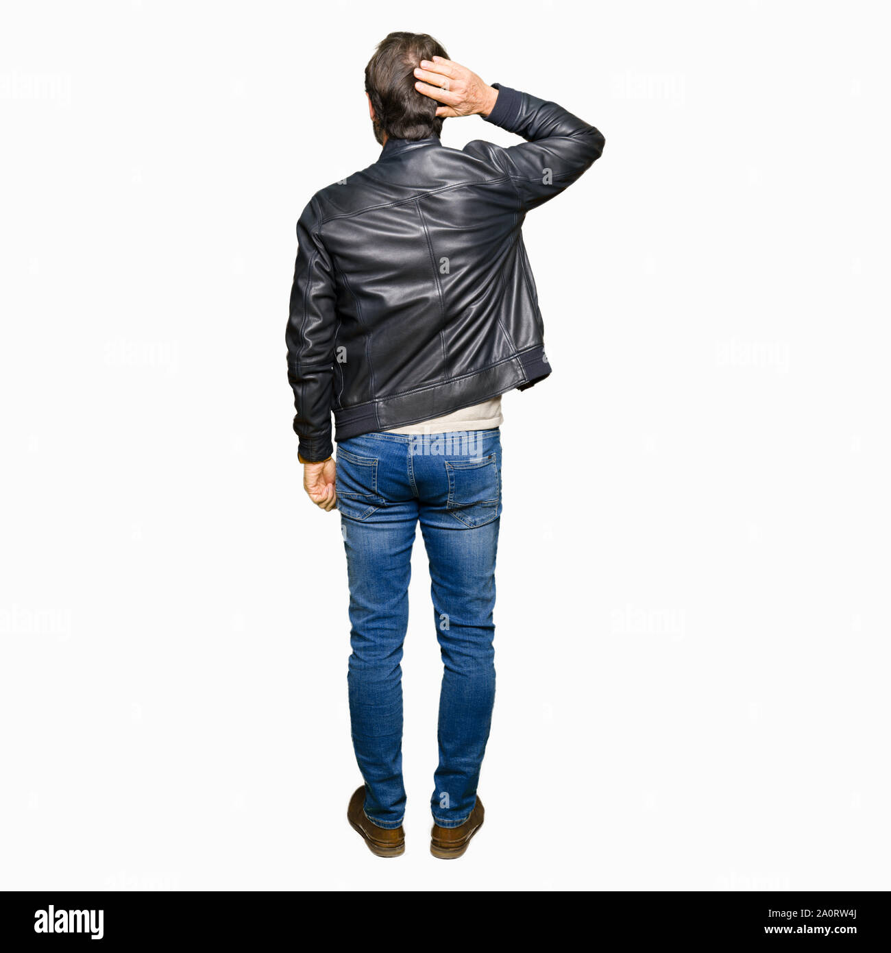 Leather jacket back view Cut Out Stock Images & Pictures - Alamy