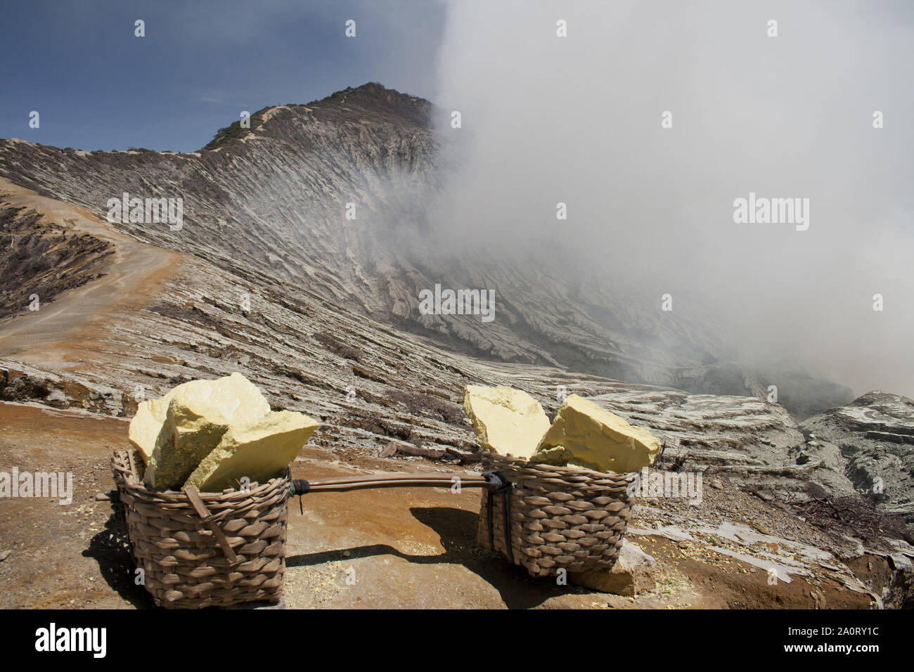 May 5, 2007, Ijen Kawah, Indonesia Sulphur Baskets amounting to around