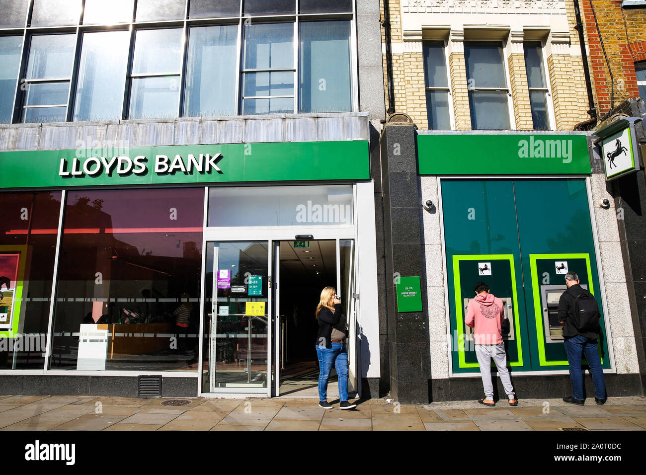 September 21, 2019, London, United Kingdom: An exterior view of Lloyds Bank in central London. Lloyds Bank plc is a British retail and commercial bank with branches across England and Wales. (Credit Image: © Dinendra Haria/SOPA Images via ZUMA Wire) Stock Photo