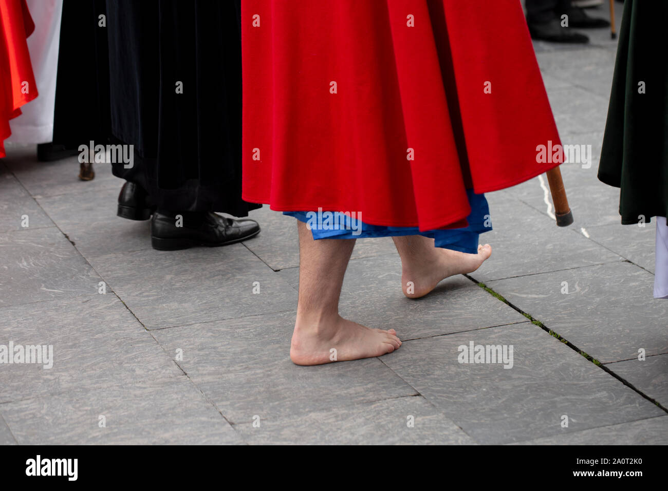Procession. Holy Week. Asturias. Stock Photo