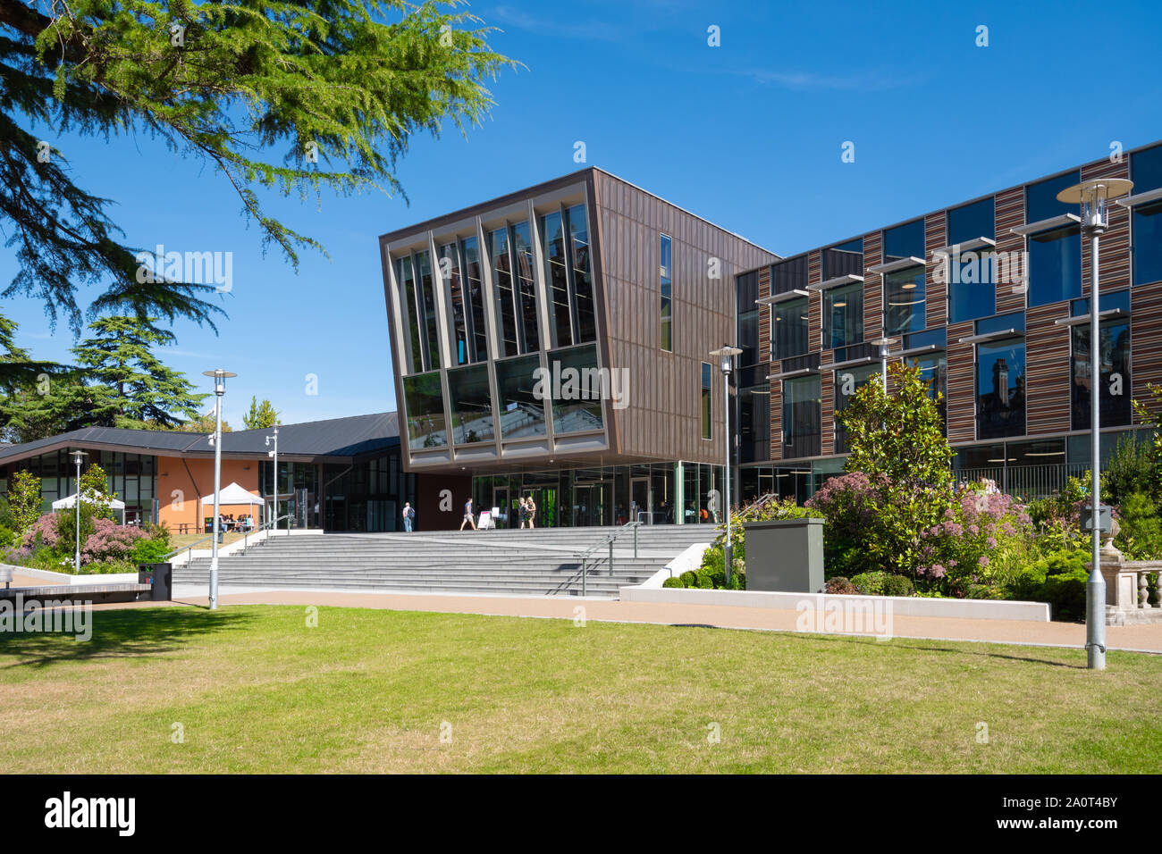 Emily Wilding Davison Building on the Royal Holloway College campus in Surrey, UK, part of the University of London Stock Photo