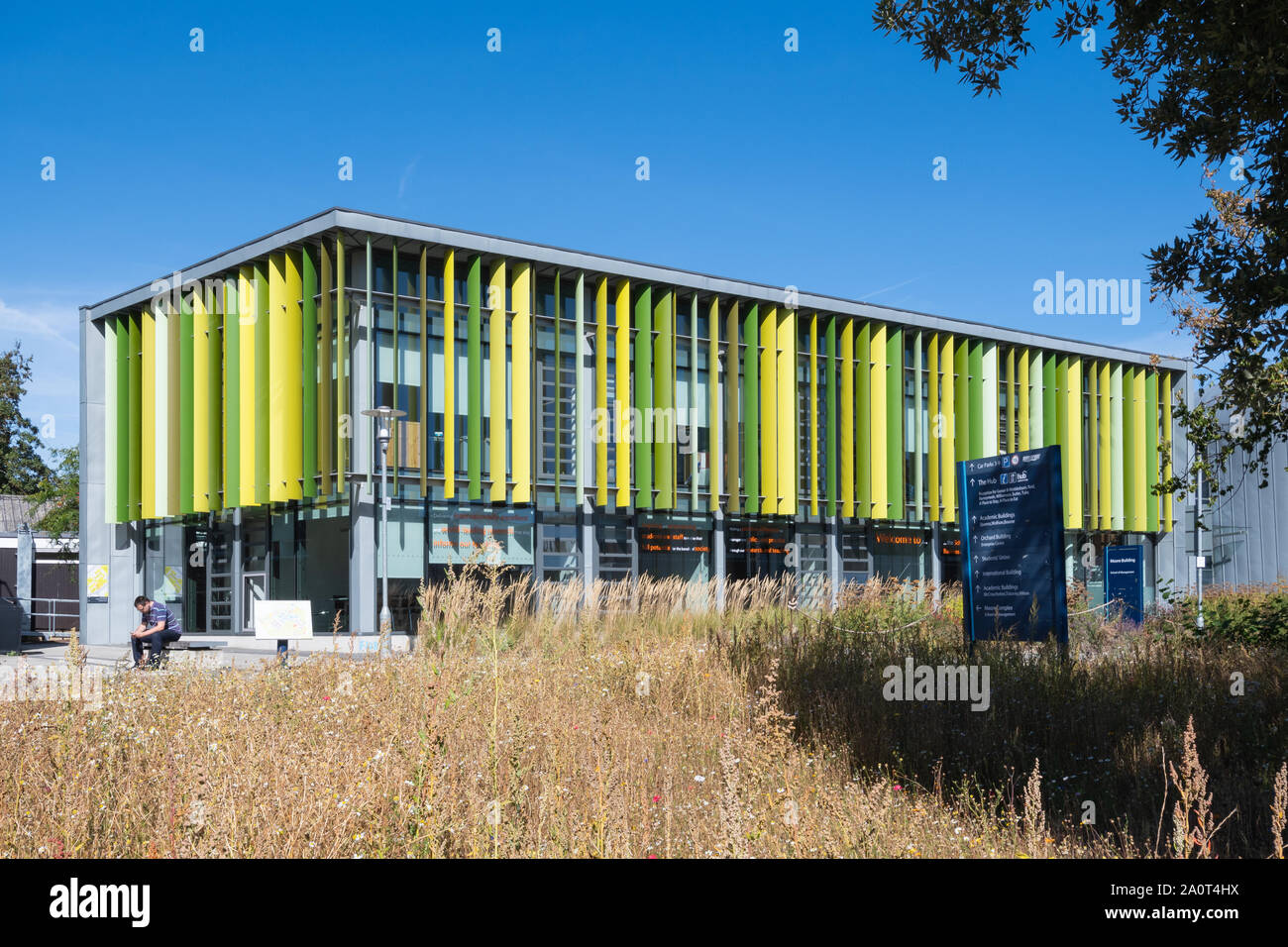 The Moore Building on the Royal Holloway College campus in Surrey, UK, part of the University of London Stock Photo