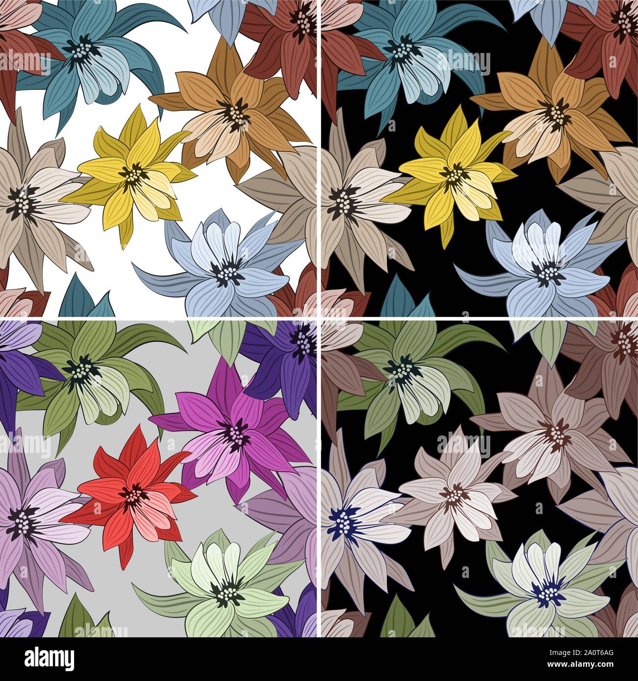 Vector floral background. Summer color. Seamless floral background. Seamless vector pattern. Surface pattern design Stock Vector