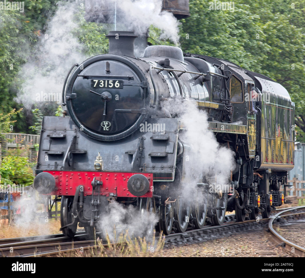 73156, a BR standard class 5 steam in steam near