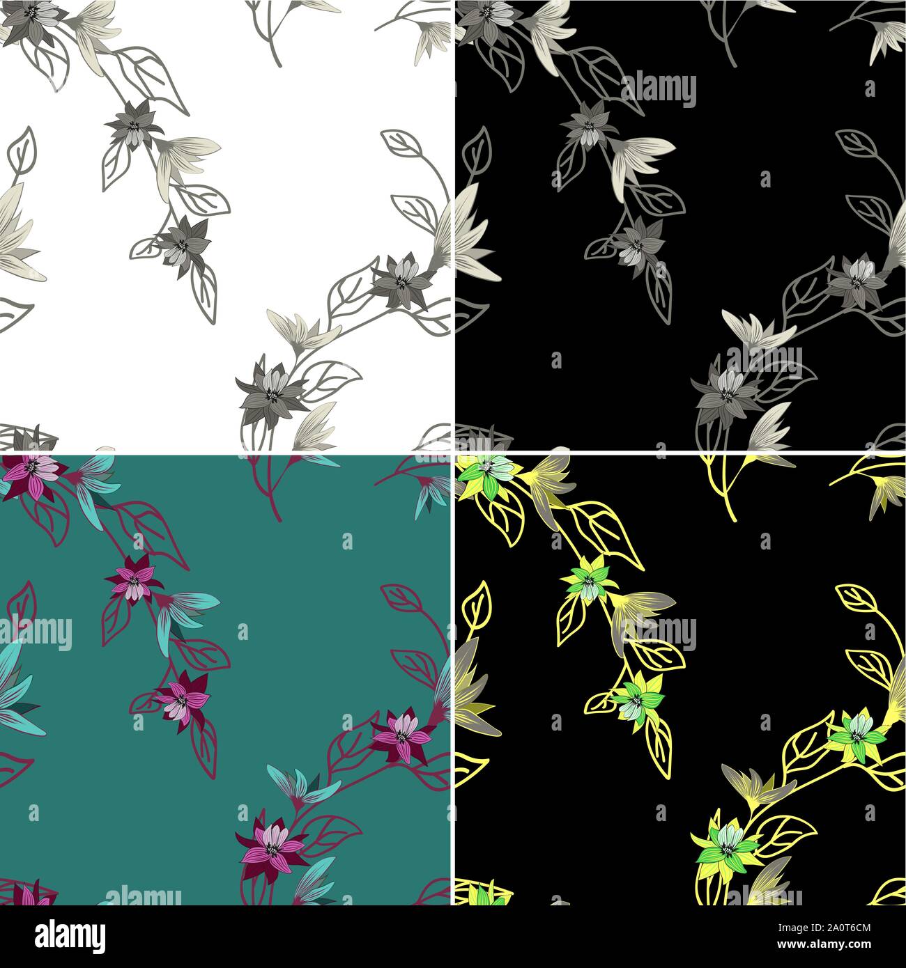 Vector floral background. Summer color. Seamless floral background. Seamless vector pattern. Surface pattern design Stock Vector