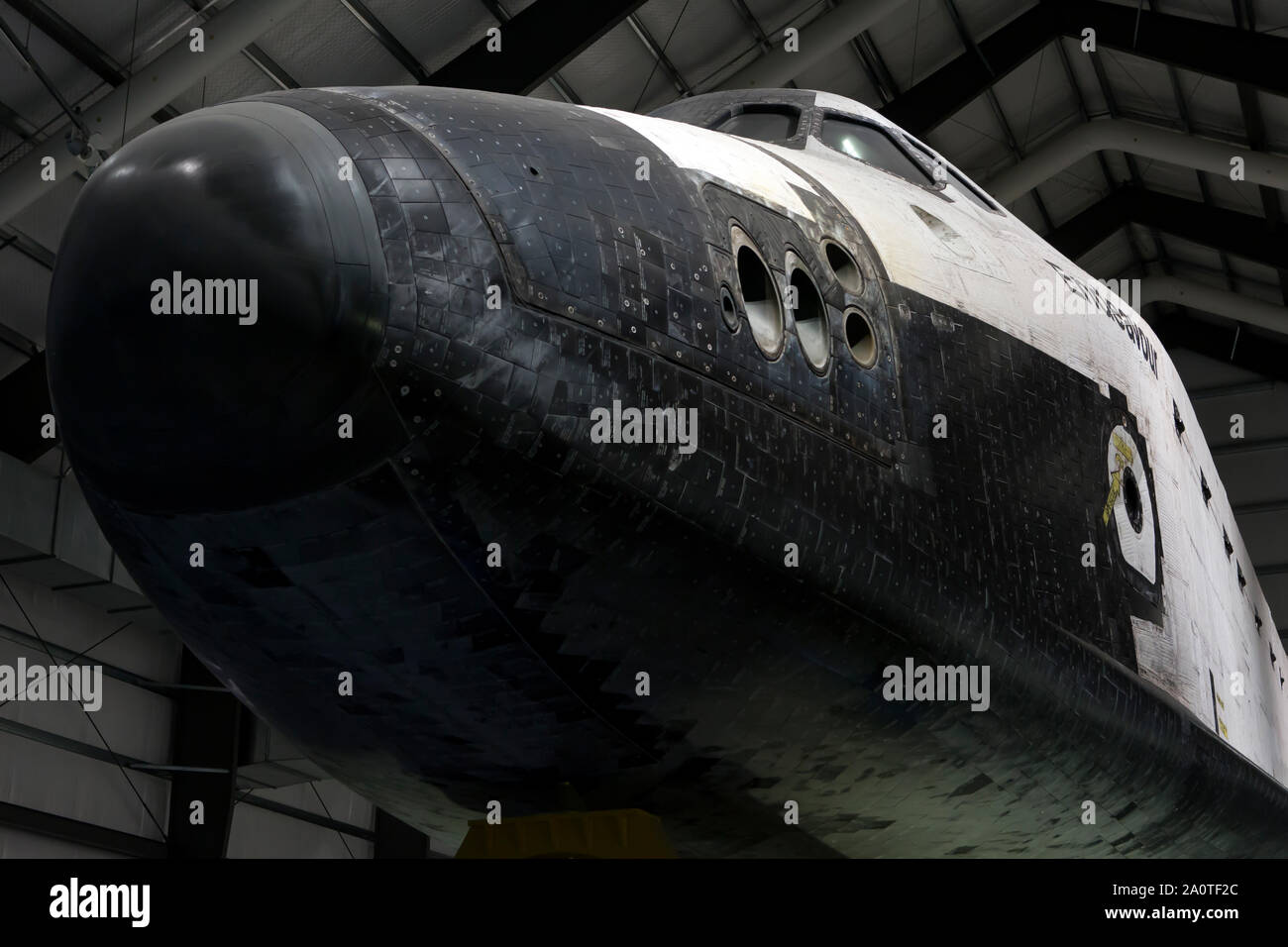 LOS ANGELES - The space shuttle Endeavour on display in the California Science Center. Stock Photo