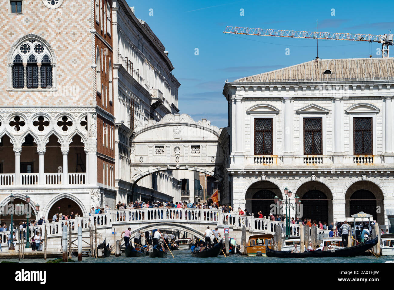 The bridge of sighs from the Grand Canal, Venice, Italy Stock Photo