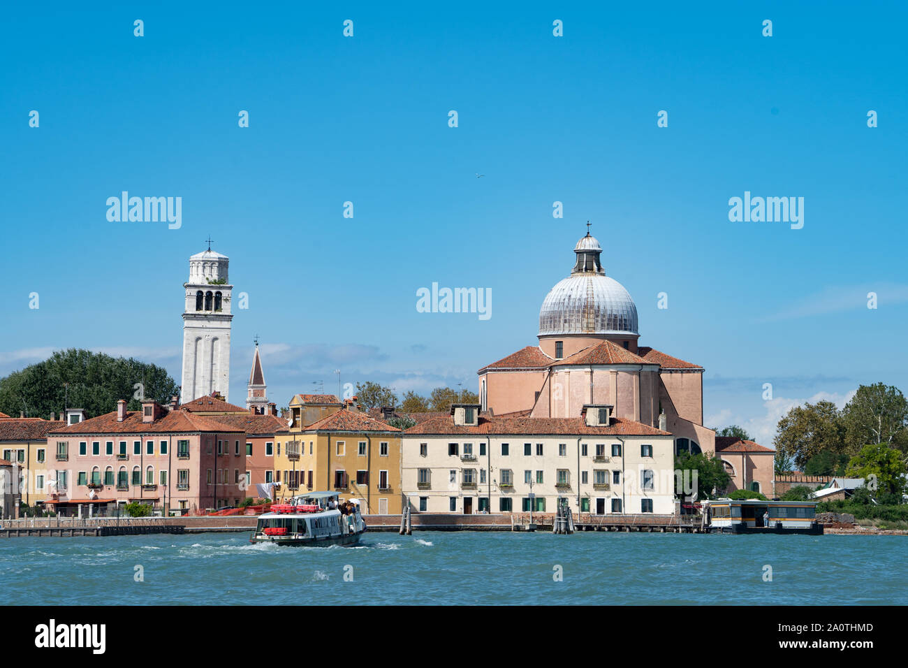 San Pietro di Castello basilica from the lagoon, Venice, Italy Stock Photo