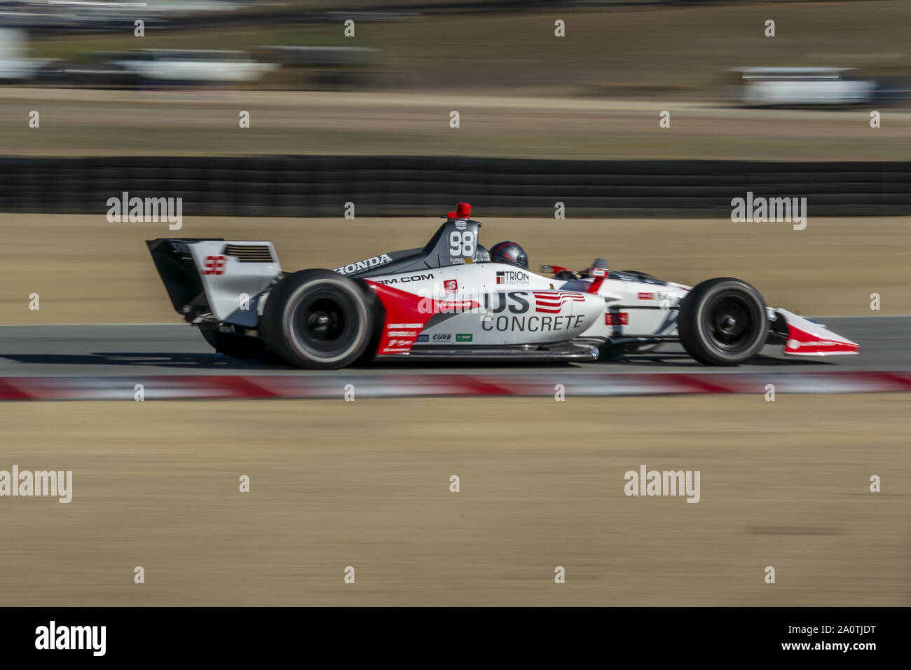 Salinas, California, USA. 21st Sep, 2019. MARCO Andretti (98) of the United States practices for the Firestone Grand Prix of Monterey at Weathertech Raceway Laguna Seca in Salinas, California. (Credit Image: © Walter G Arce Sr Grindstone Medi/ASP) Stock Photo