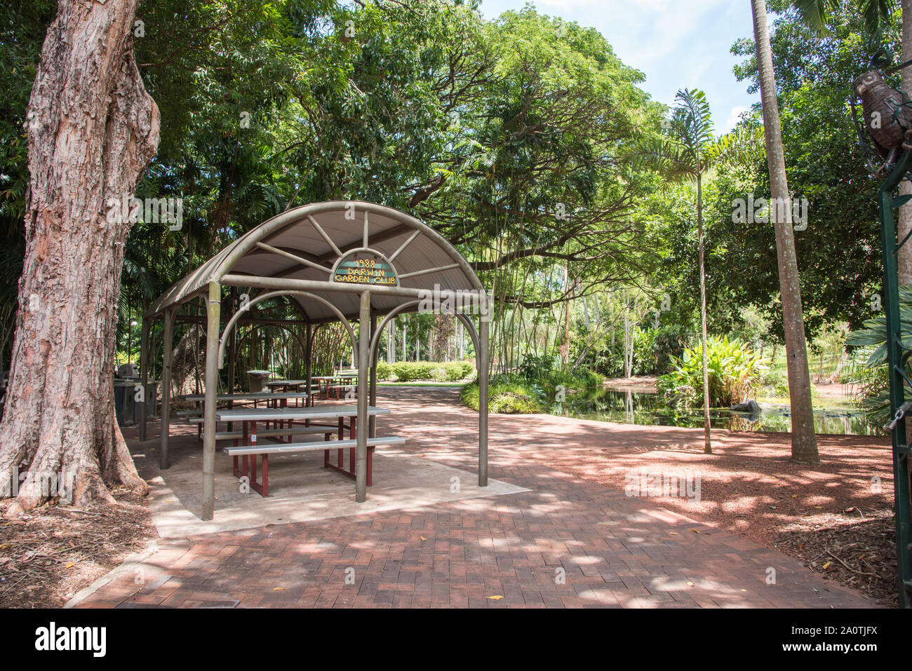Darwin,NT,AustraliaNovember 30, 2017 Picnic area with shelter and
