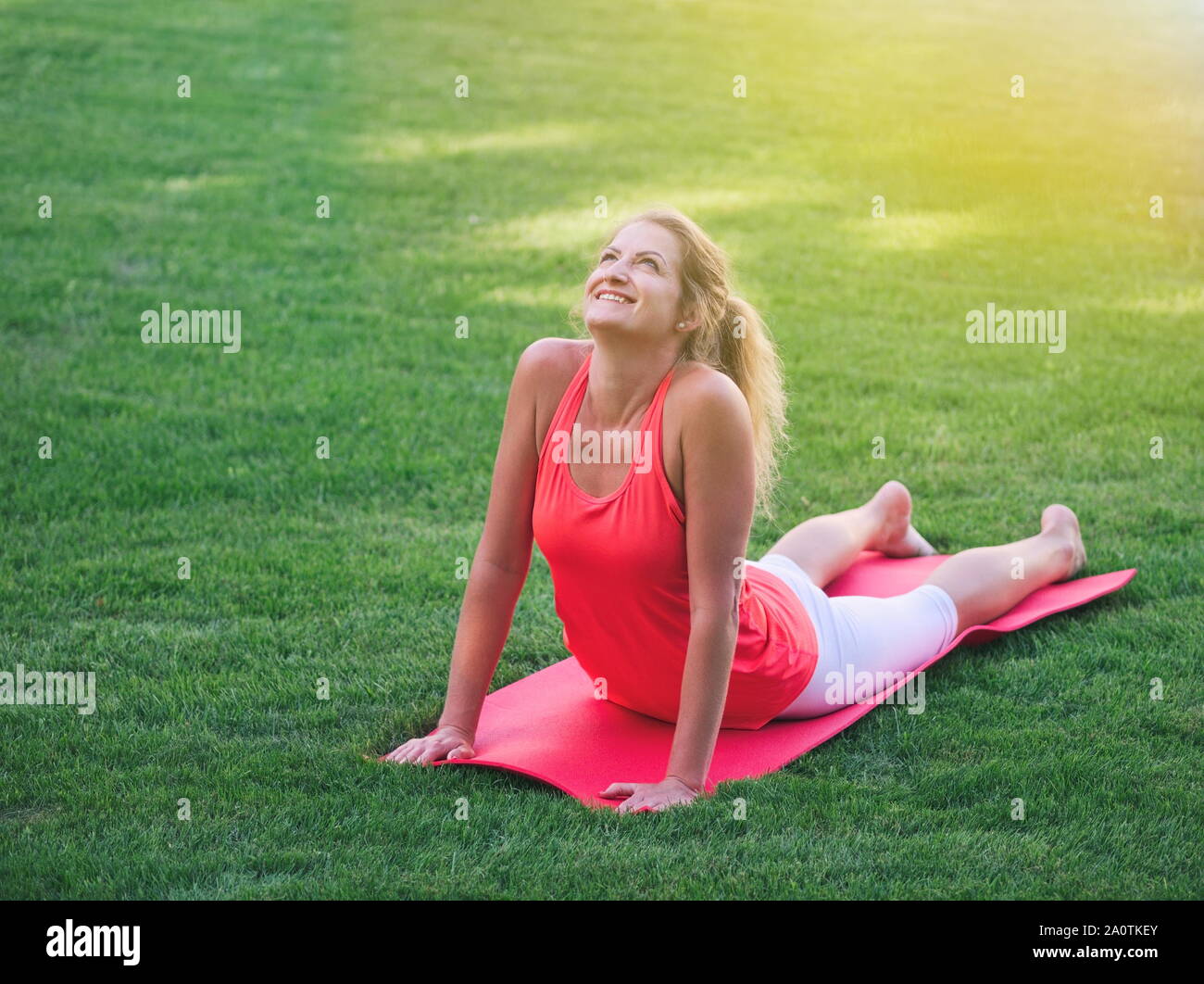 Athletic Woman Doing The Fullbody Cardio Workout Stock Photo