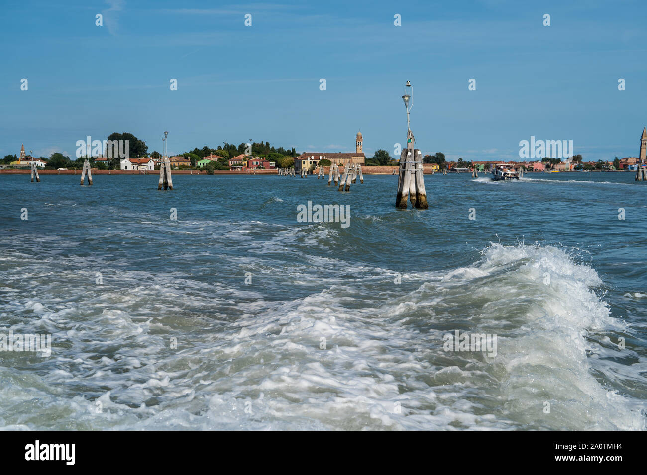 The lagoon between Venice and the islands of Murano and Burano Stock Photo