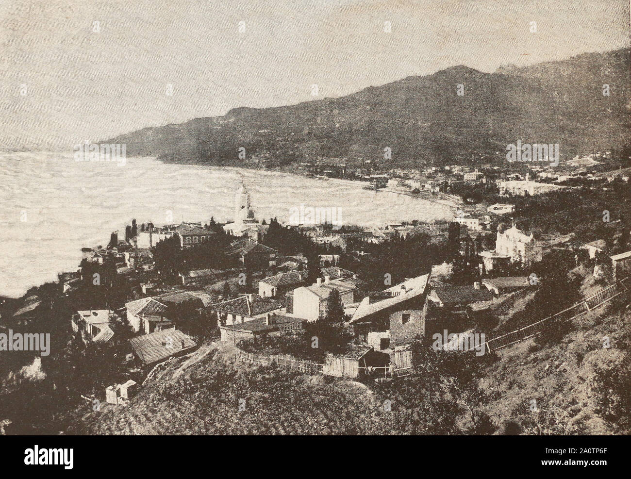 General view of Yalta (Crimea) in the 19th century. Stock Photo