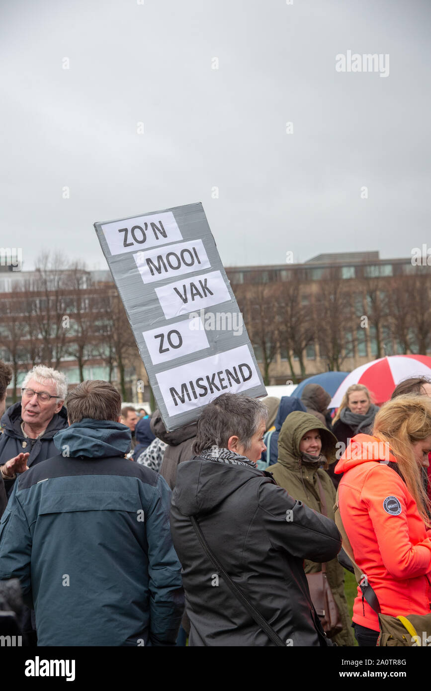 teachers strike on march 2019 in Den Haag, Holland Stock Photo