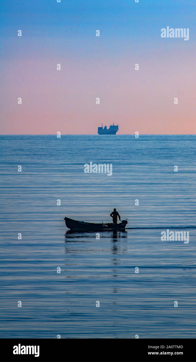 Lonesome Boatman Stock Photo