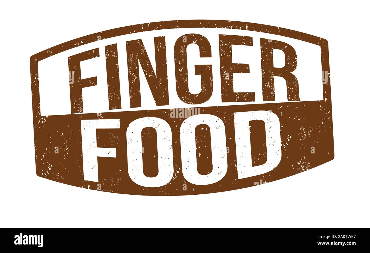 Finger food sign or stamp on white background, vector illustration