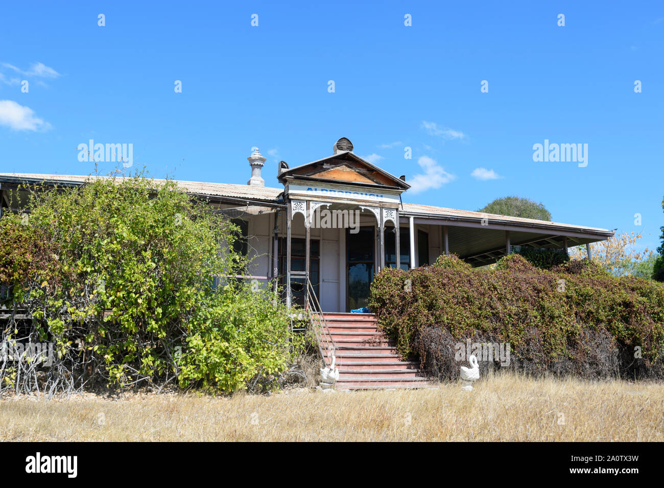 Abandoned old historic Aldborough House building, Charters Towers, Queensland, QLD, Australia Stock Photo
