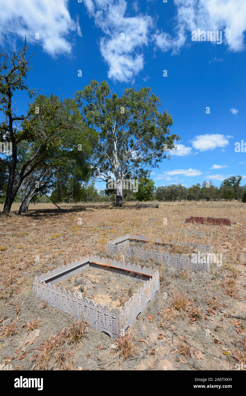 Old graves at the rural Sellheim Cemetery, near Charters Towers