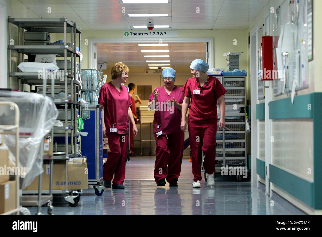 General views of Hospital staff going about their work at the Royal