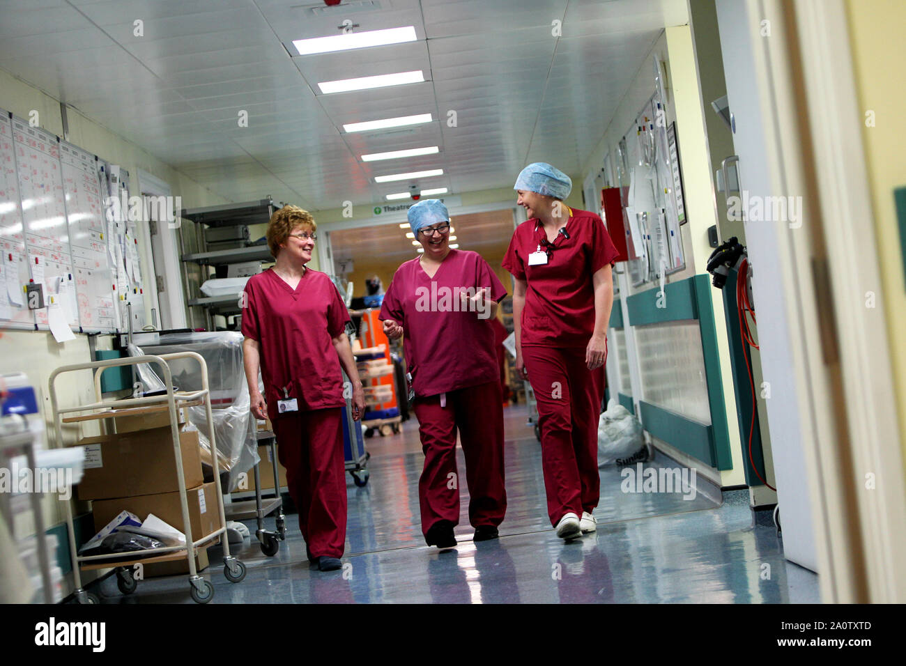 General views of Hospital staff going about their work at the Royal
