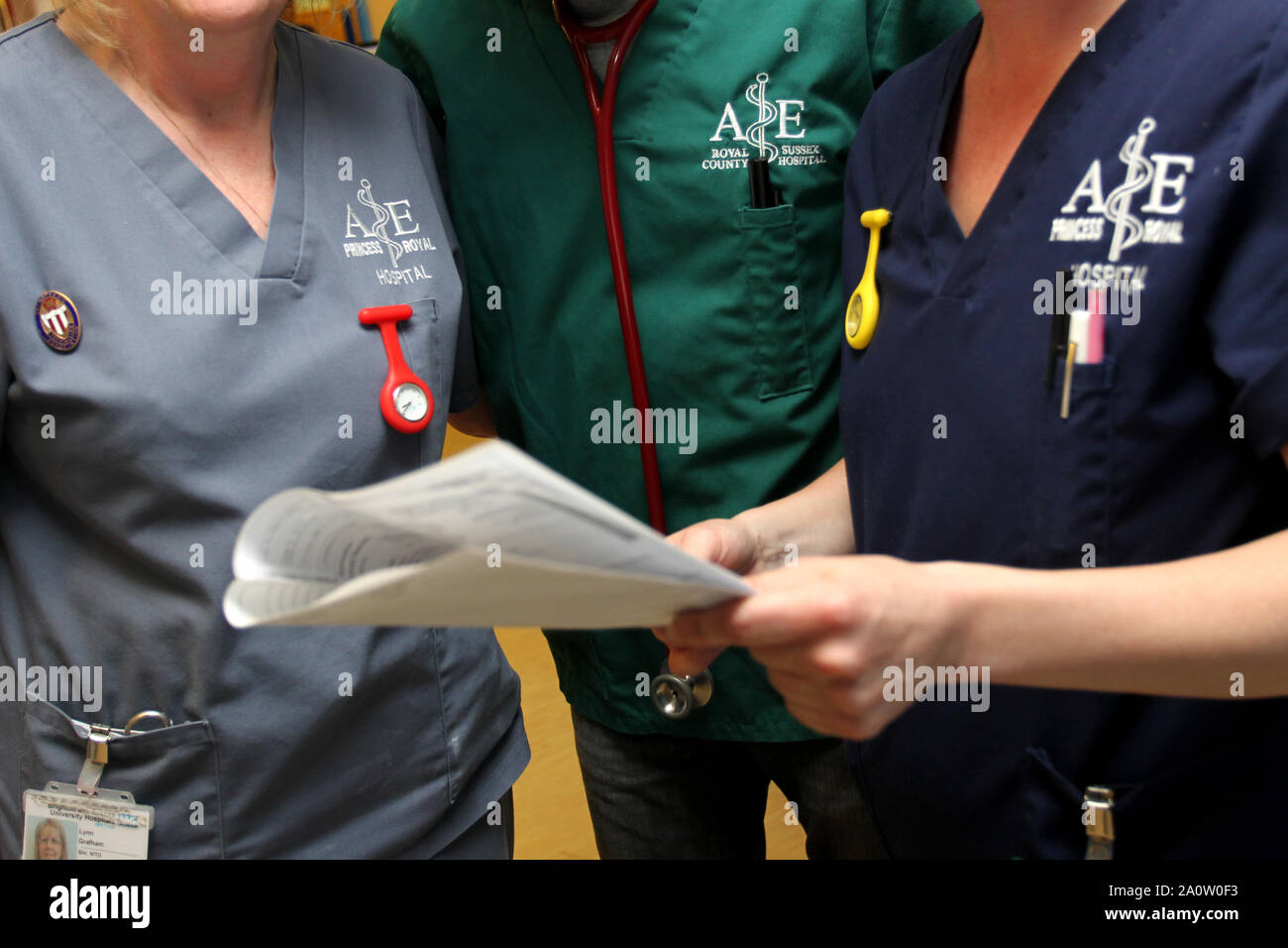 General views of Hospital staff going about their work at the Royal