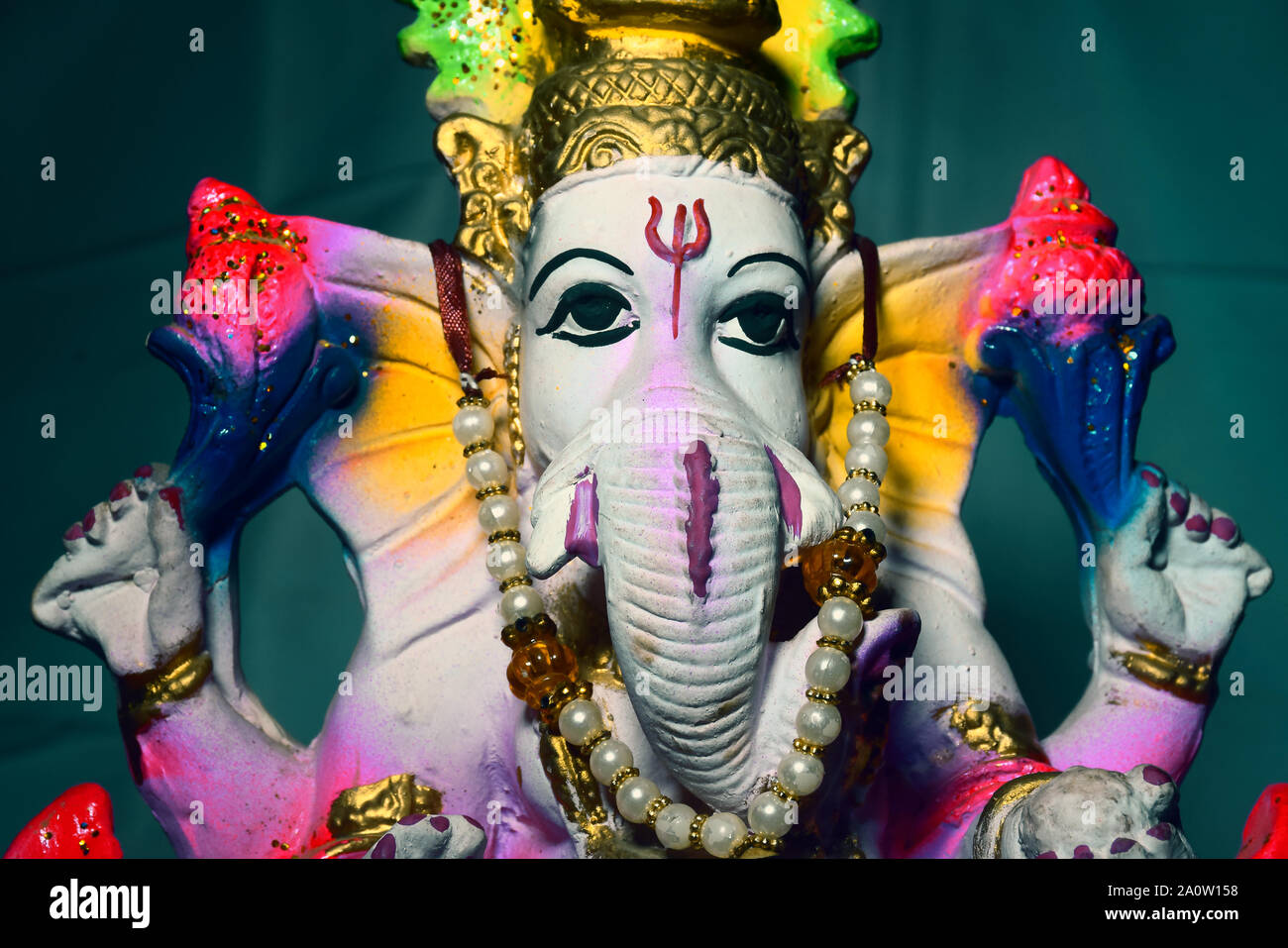 The lord of Ganesha. Hindu God Ganesha. Ganesha colorful Idol. Indian ...