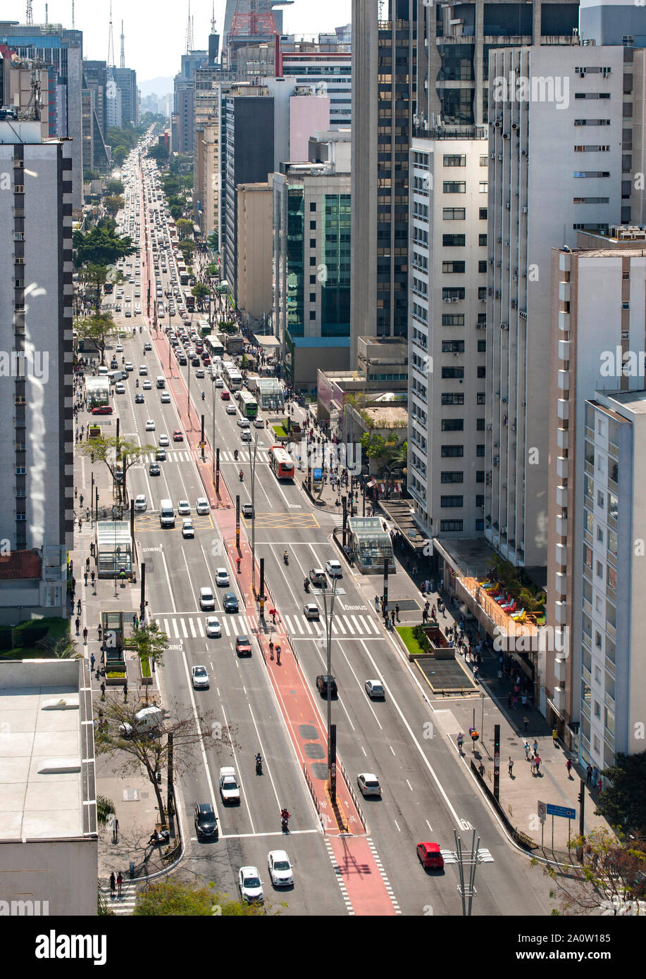 Paulista Avenue in São Paulo, Brazil. Stock Photo