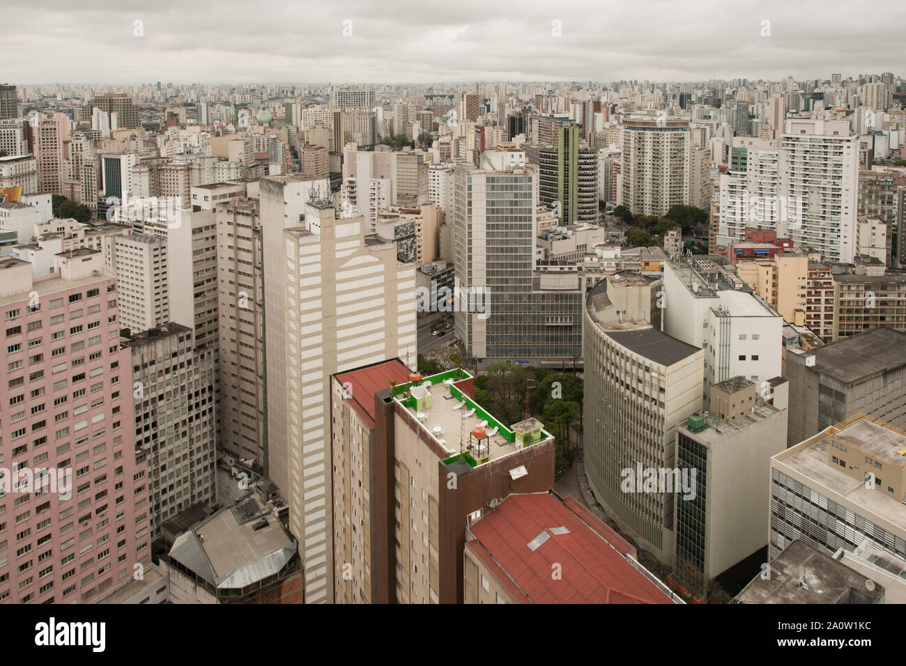 São Paulo seen from the Copan building Building in São Paulo, Brazil. Stock Photo