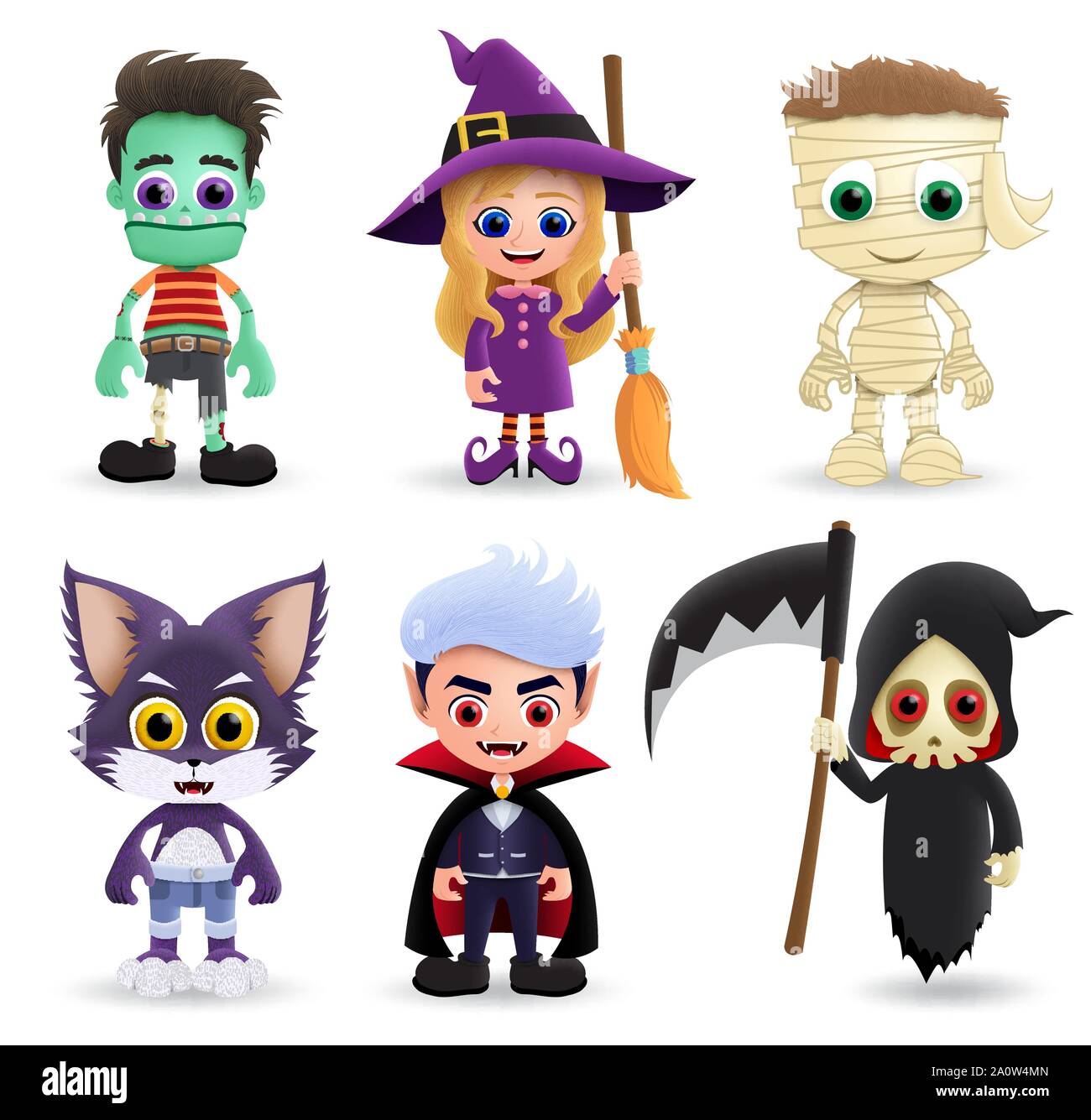 scary cartoon halloween characters