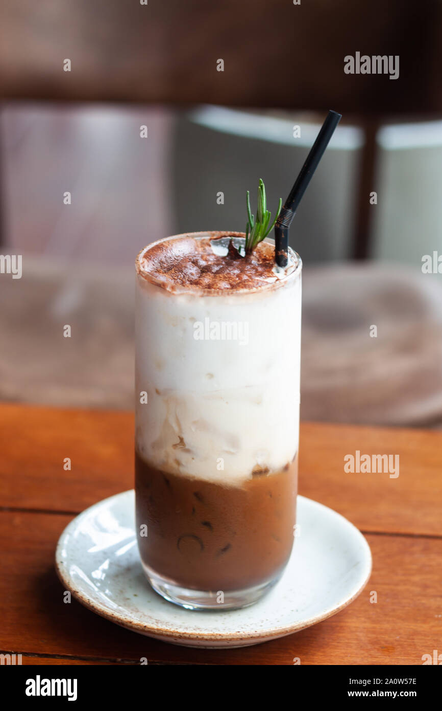 Iced coffee toping with whipped cream, stock photo Stock Photo