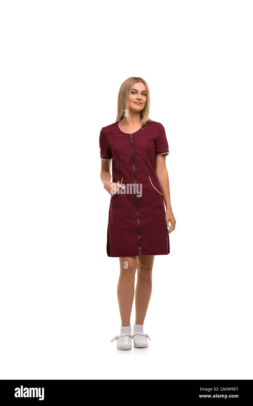 burgundy work dress