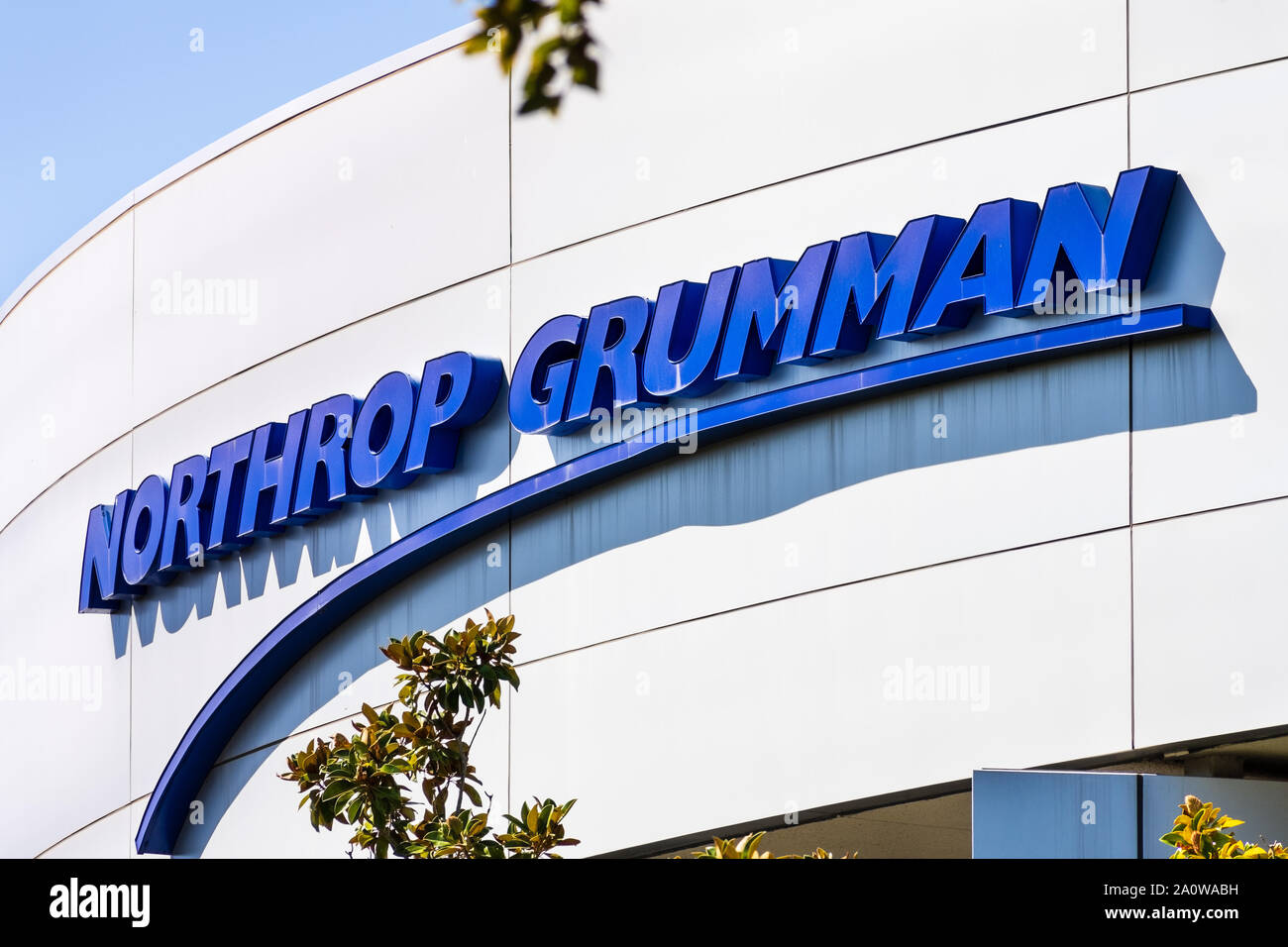 Sep 19, 2019 San Jose / CA / USA - Northrop Grumman sign at their offices in Silicon Valley; Northrop Grumman Corporation is an American global aerosp Stock Photo