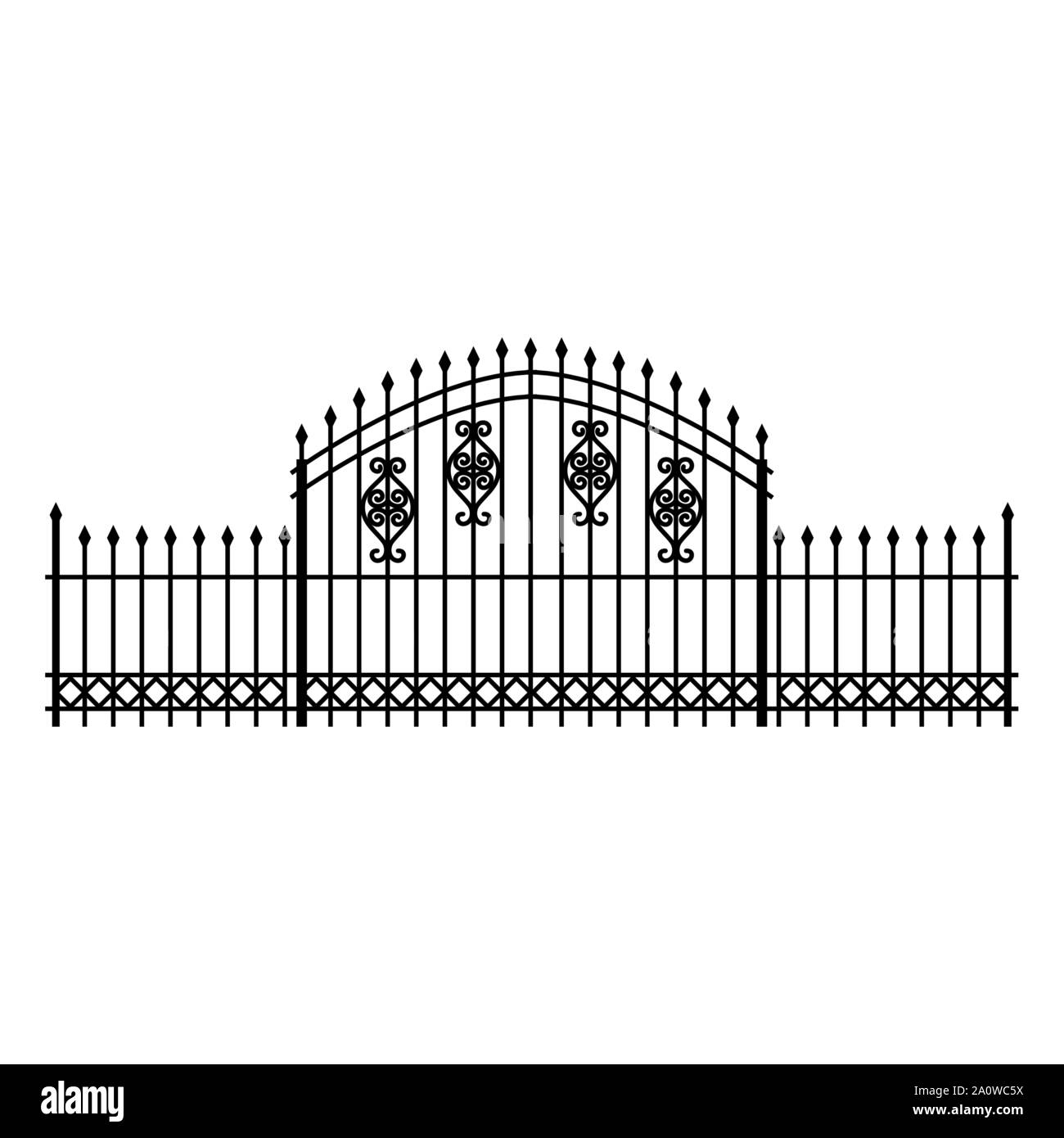 fence iron cemetery isolated icon Stock Vector