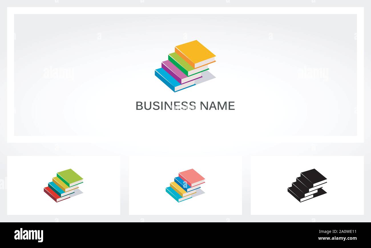 Book Stairs Logo Stock Vector