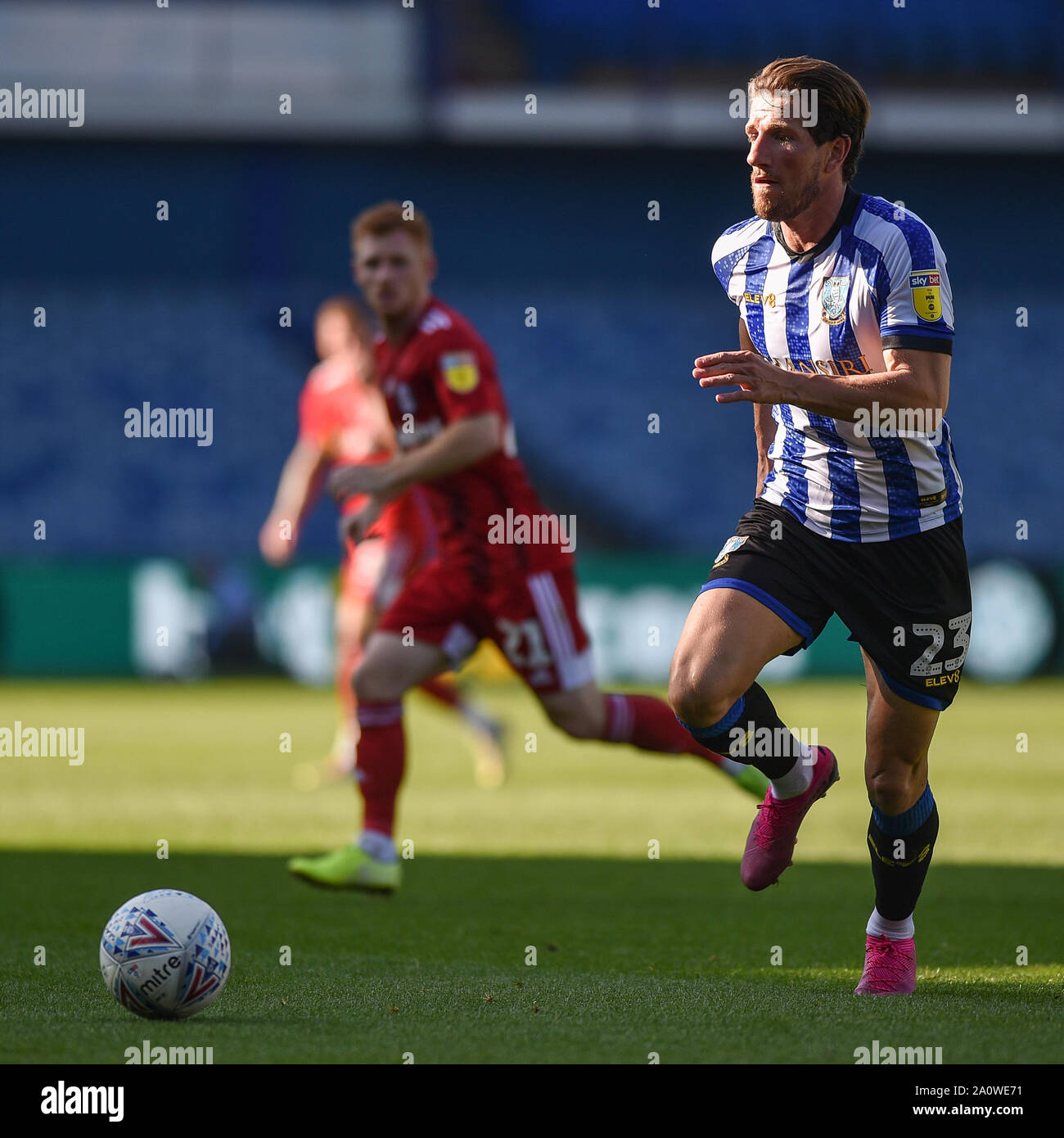 21st September 2019 , Hillsborough, Sheffield, England; Sky Bet Championship, Sheffield Wednesday vs Fulham : Credit: Dean Williams/News Images, Sam Hutchinson (23) of Sheffield Wednesday in action.  English Football League images are subject to DataCo Licence Stock Photo