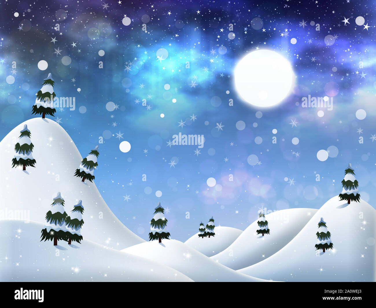 Abstract beautiful winter night background with falling snow Stock Photo -  Alamy