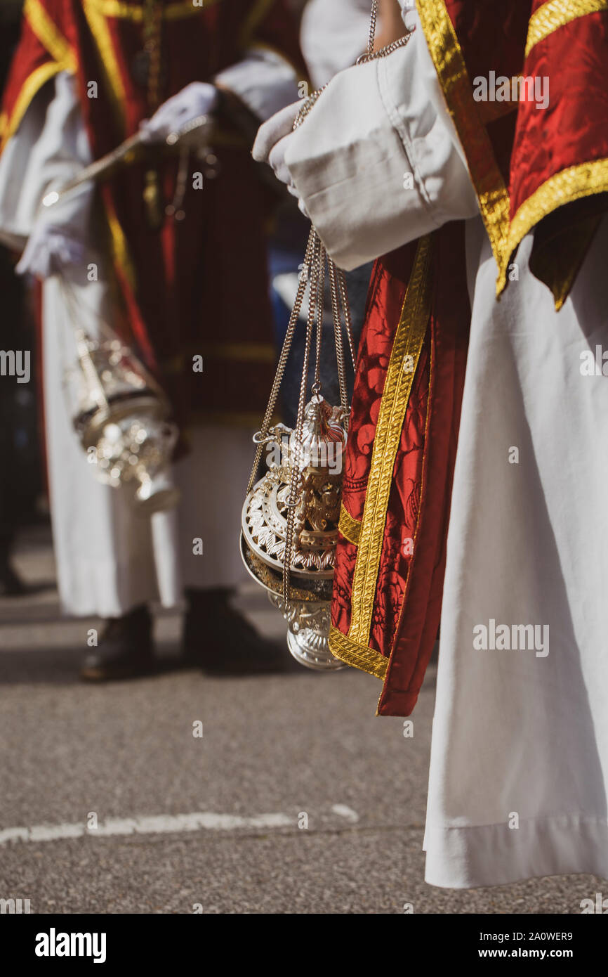 Censer in a procession, Holy Week Stock Photo