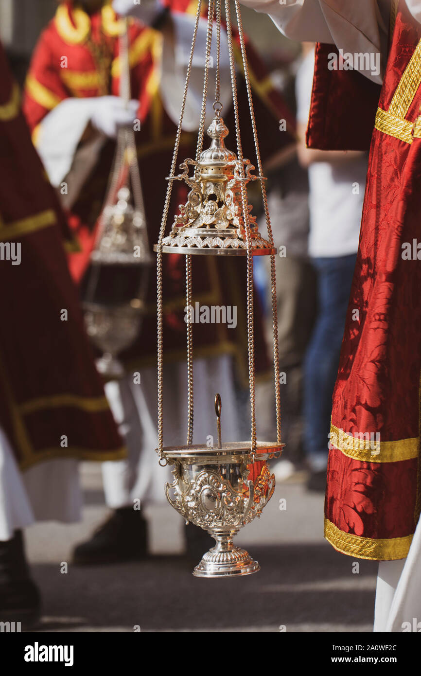 Censer in a procession, Holy Week Stock Photo