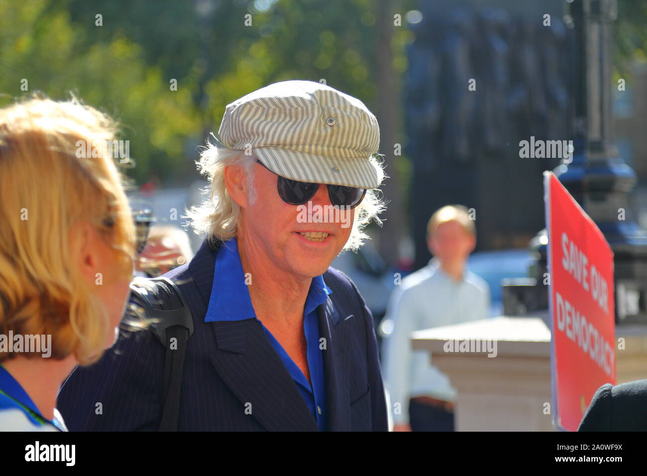 Bob Geldof entering the Cabinet Office at Whitehall, London, UK Stock Photo