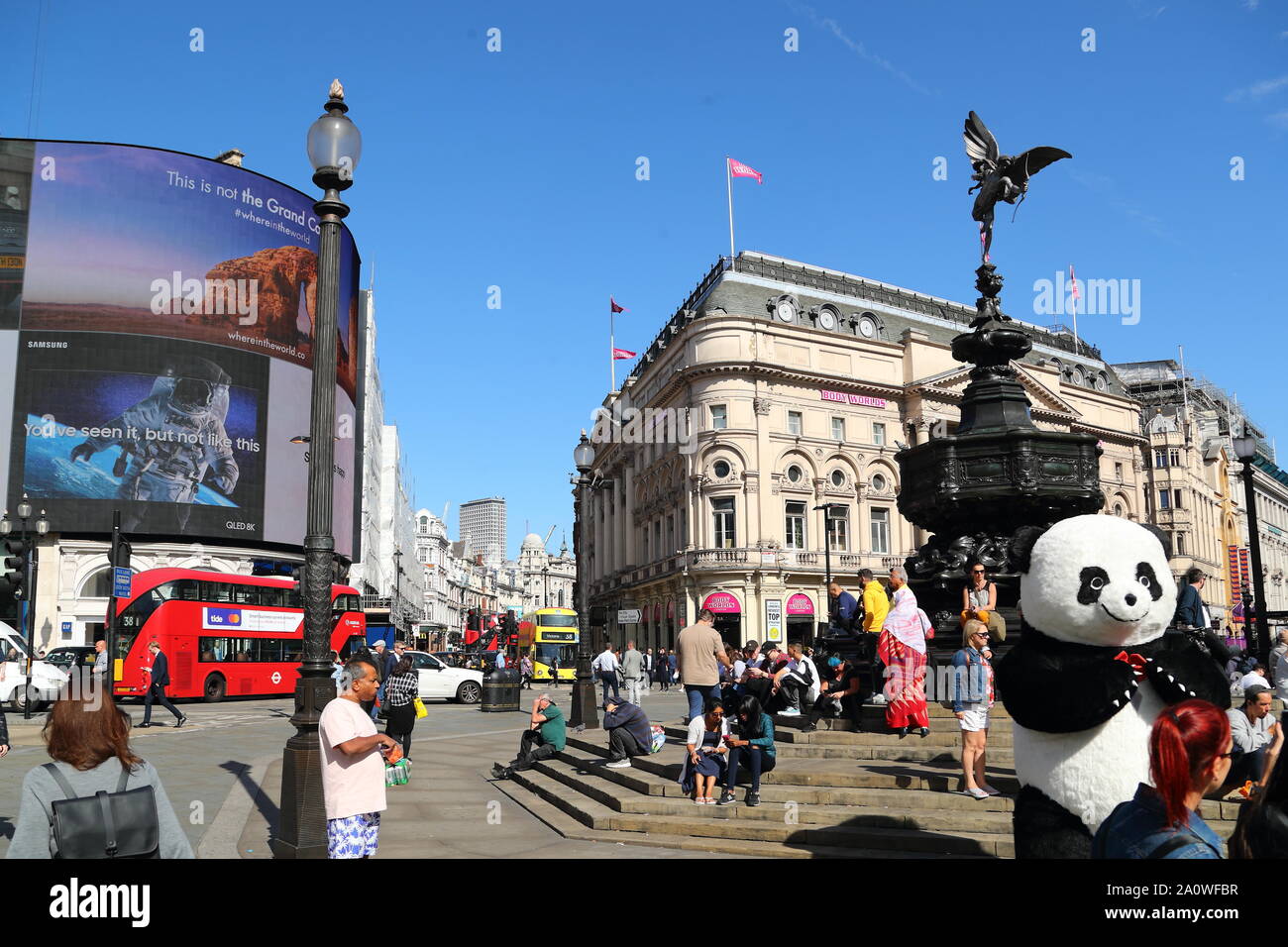 Piccadilly Circus with the memorial fountain, London, UK Stock Photo