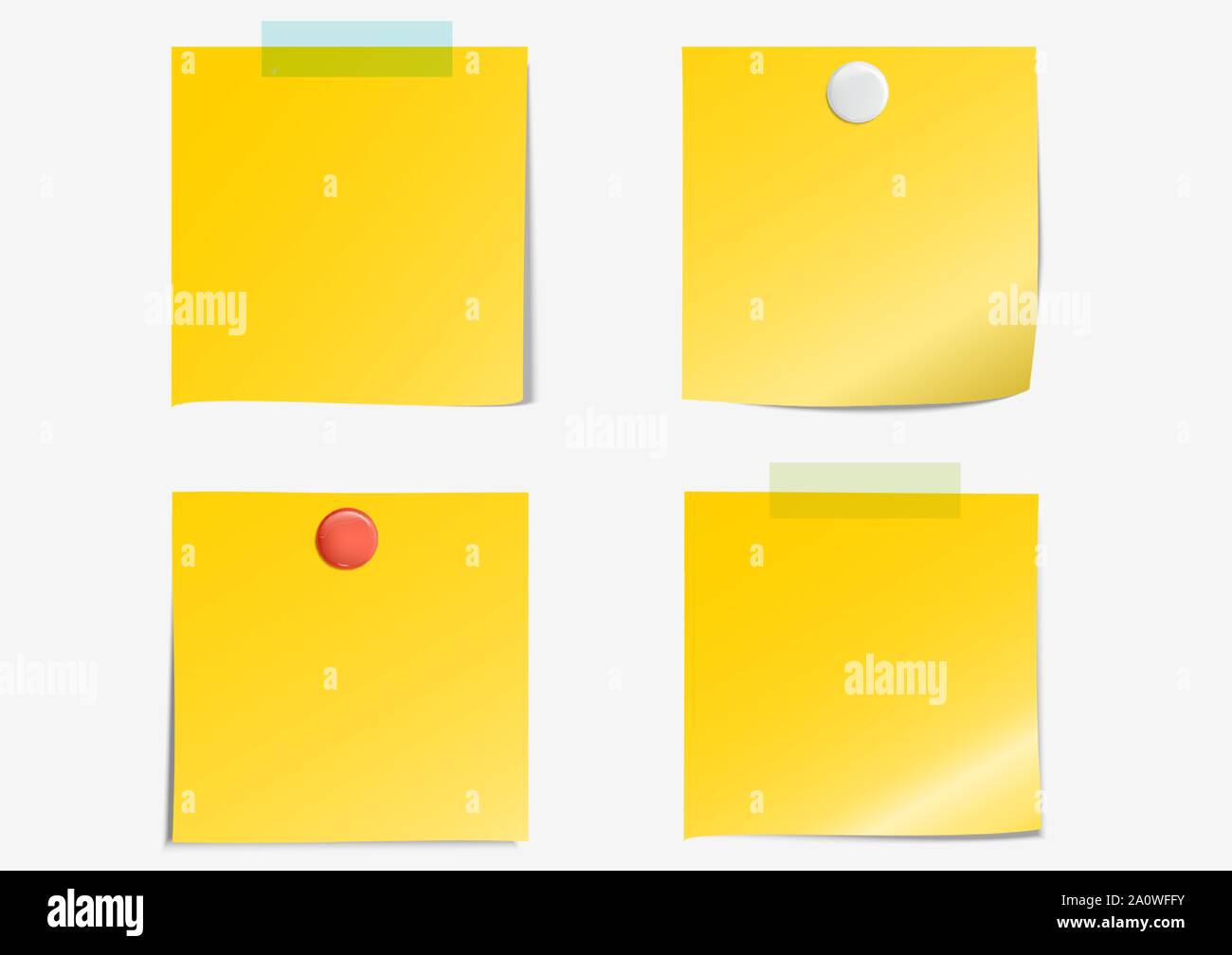 Post note label light green paper on gray background with multi color ...