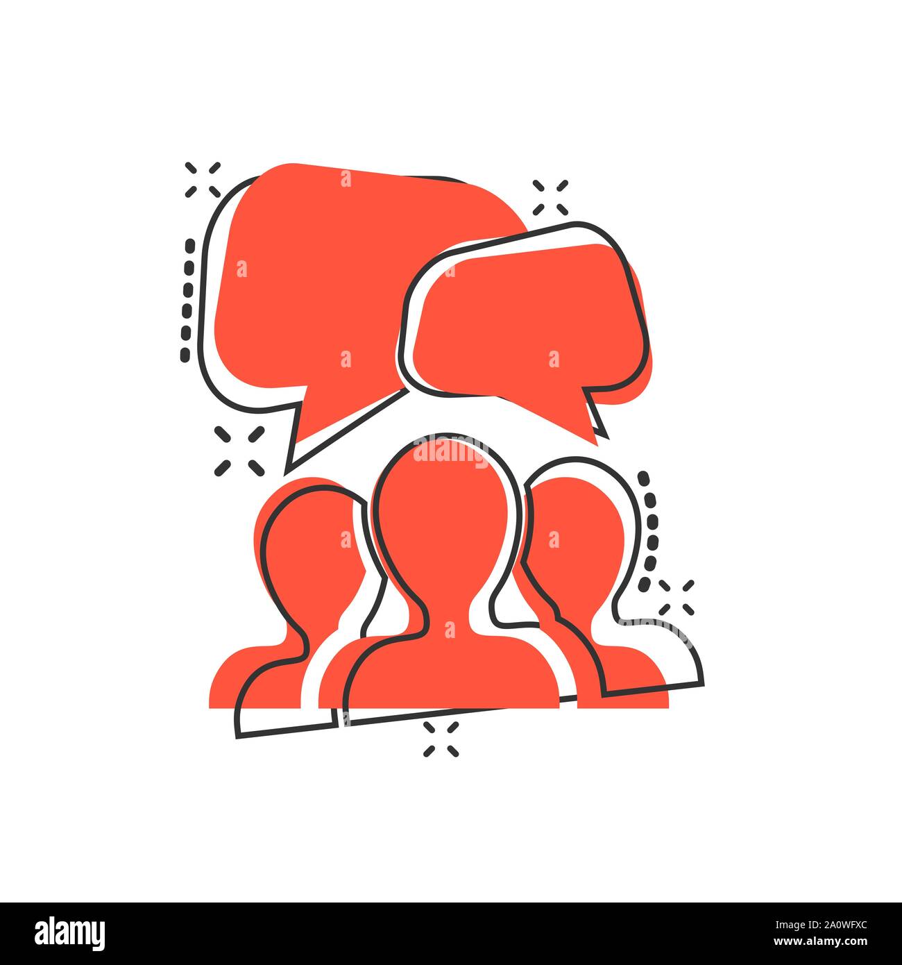 Speak chat sign icon in comic style. Bubble dialog vector cartoon