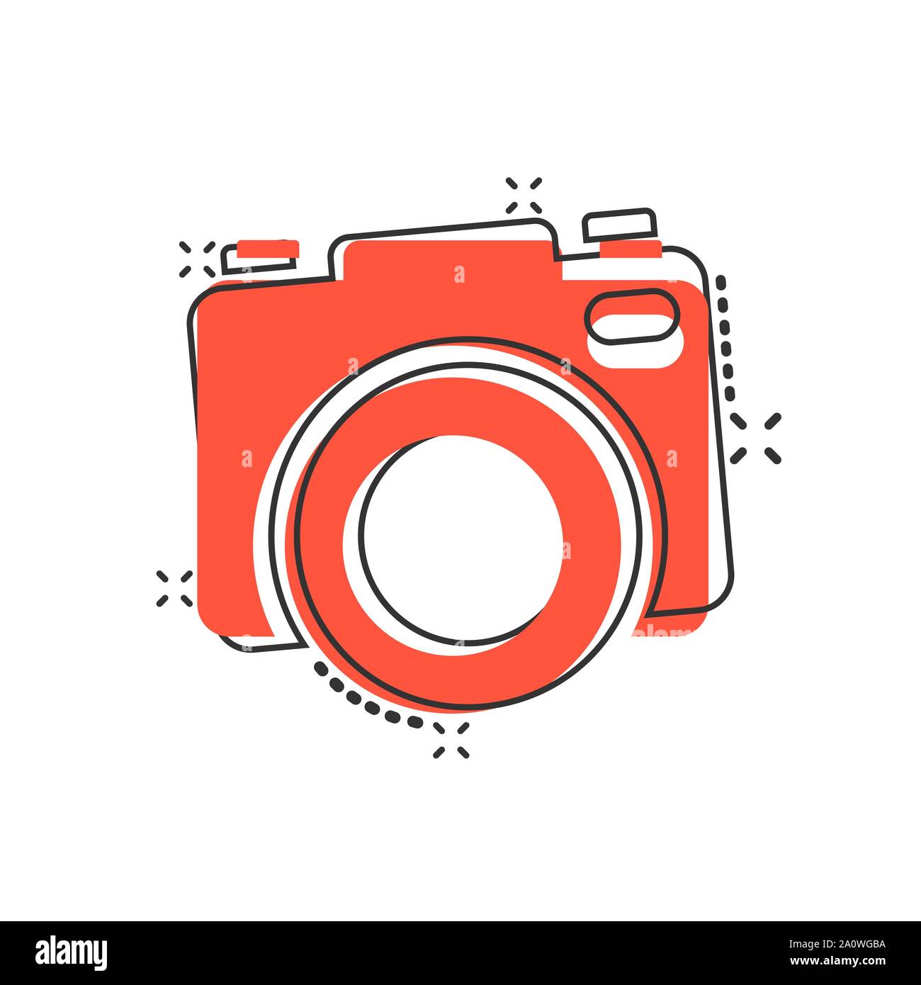 Camera device sign icon in comic style. Photography vector cartoon ...