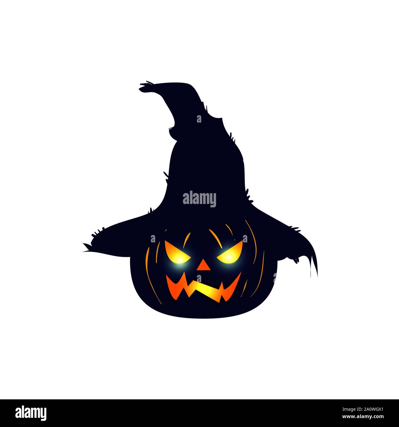 halloween pumpkin with scarecrow hat Stock Vector Image & Art - Alamy