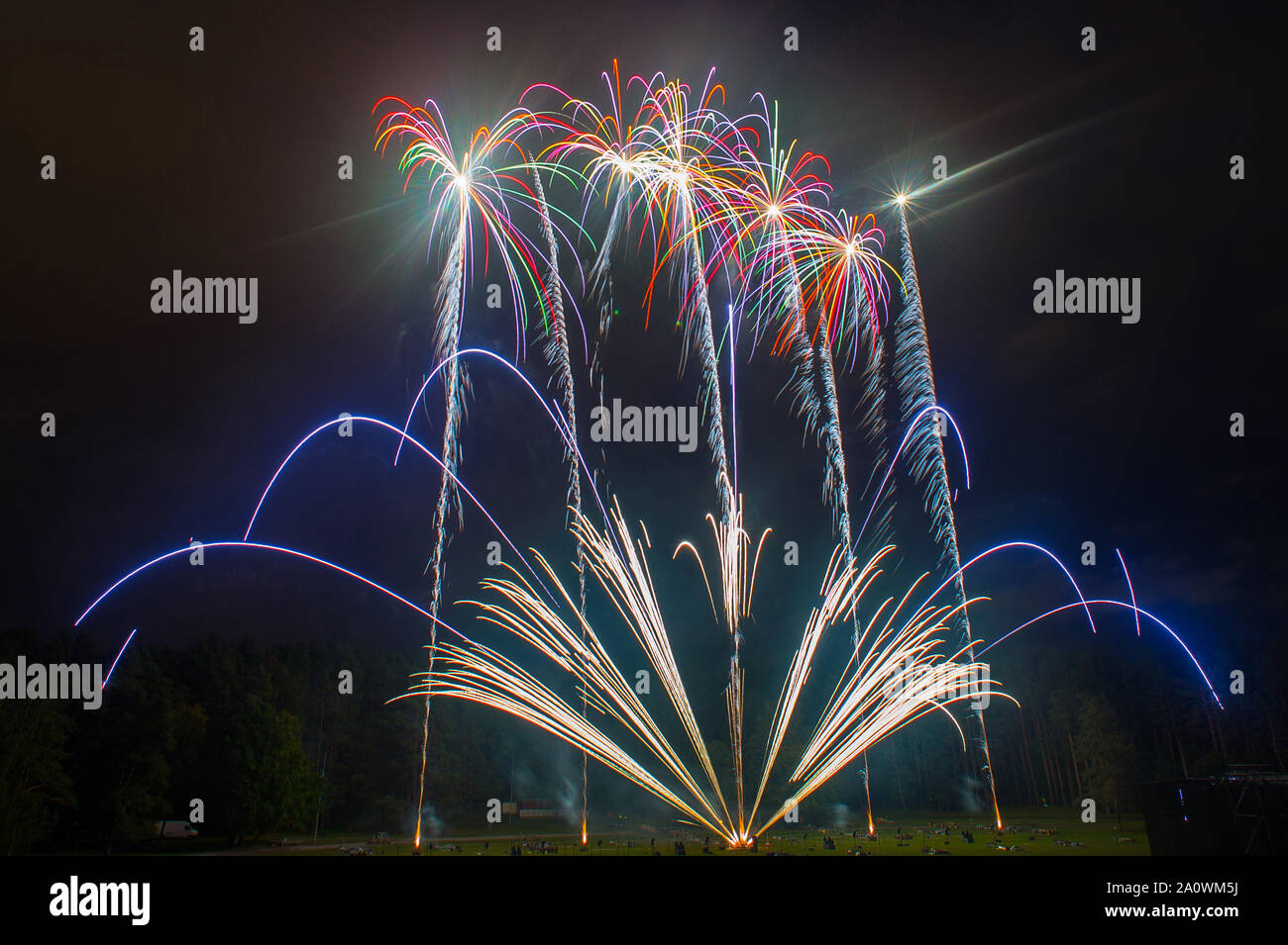 International Fireworks Competition in Vilnius Stock Photo
