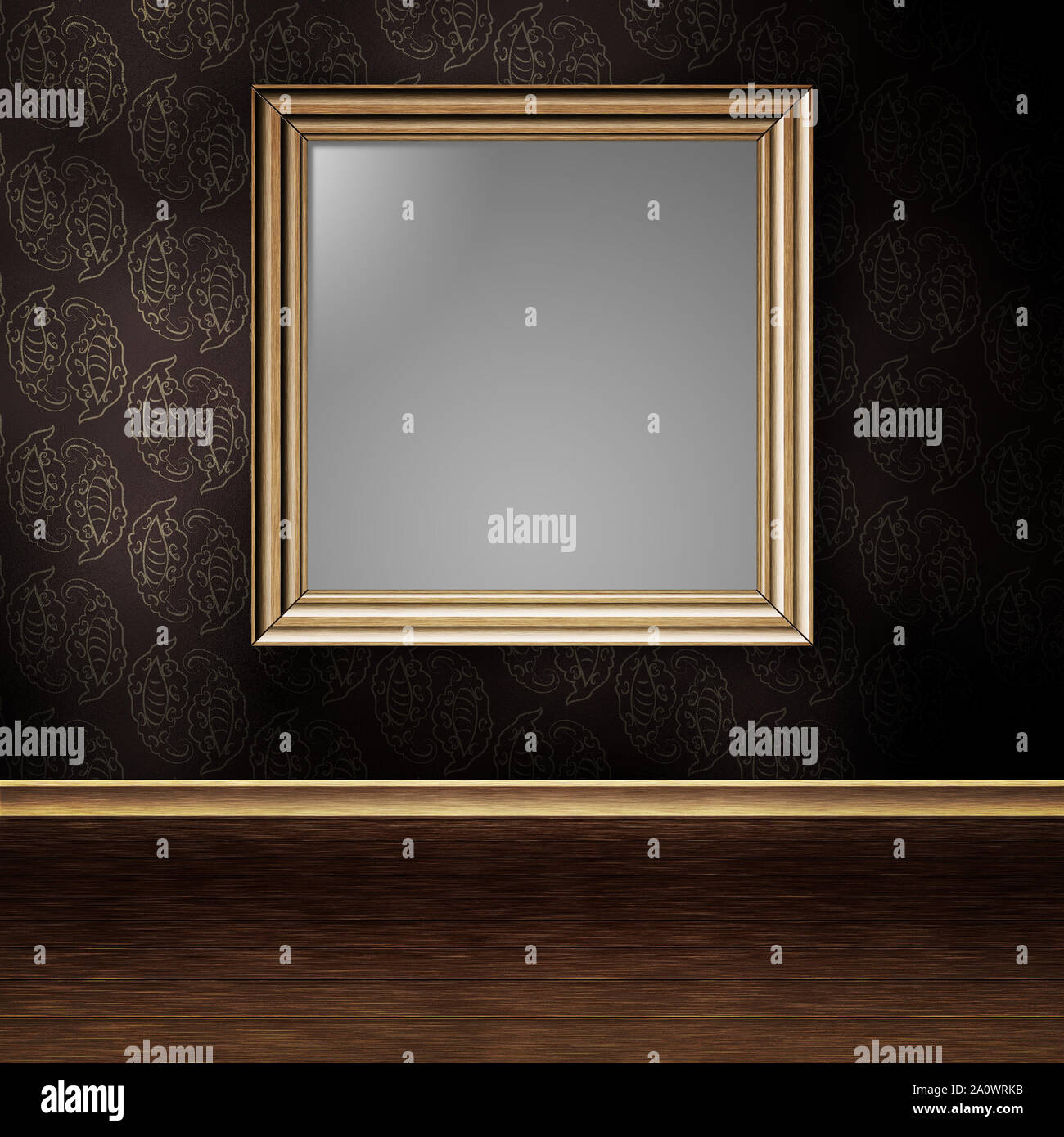 Old grunge room with wooden photo frame background Stock Photo - Alamy